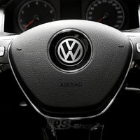 Logo Volant Aluminium VW Golf 5 6 7 GTI R - vue de face 2 - Becquet Voiture