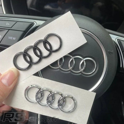 Logo Volant Audi Autocollant Intérieur - packshot studio - Becquet Voiture