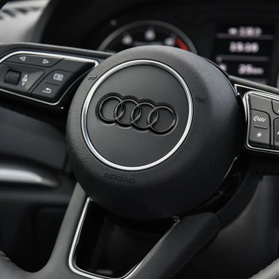 Logo Volant Audi Autocollant Intérieur - vue arrière - Becquet Voiture