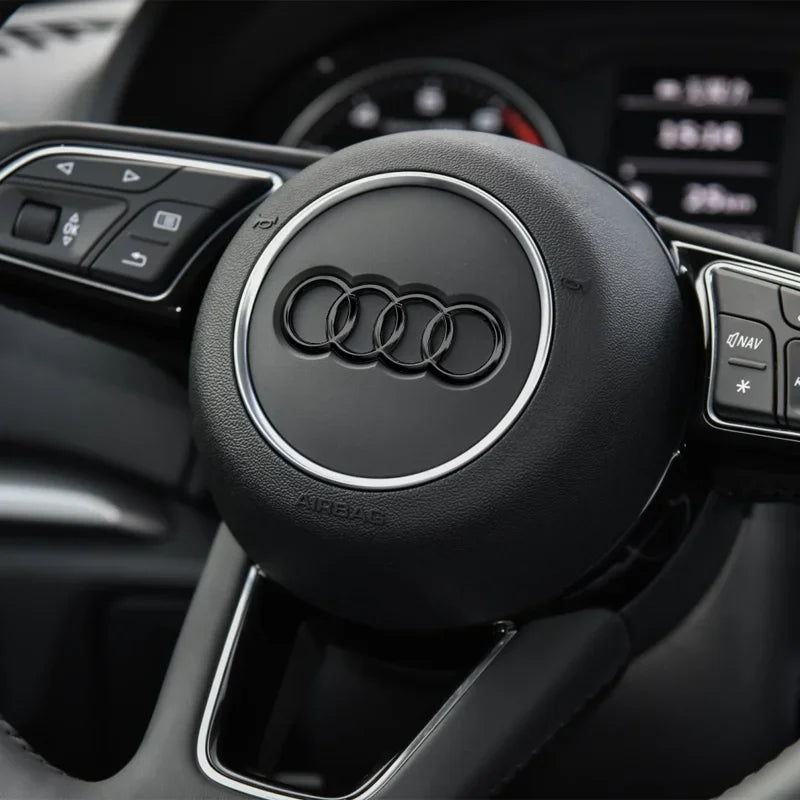 Logo Volant Audi Autocollant Intérieur - vue arrière - Becquet Voiture