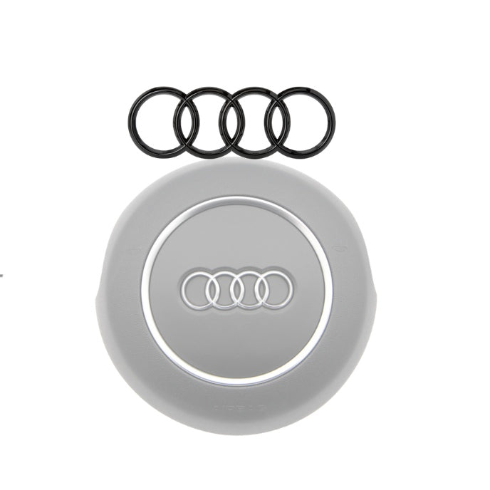 Logo Volant Audi Autocollant Intérieur - vue de face - Becquet Voiture