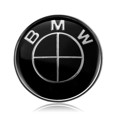 Logo Volant BMW 45mm Carbone Bleu Blanc M Perf - installé sur véhicule - Becquet Voiture