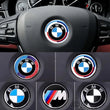 Logo Volant BMW 45mm Carbone Bleu Blanc M Perf