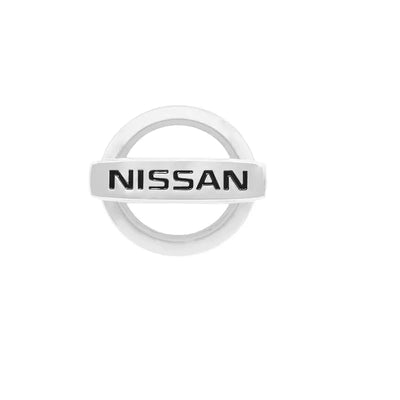 Logo Volant Nissan 52mm 56mm Noir Chrome - vue de profil - Becquet Voiture