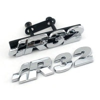 Logo Volkswagen R32 Chrome Coffre Calandre Kit - vue de face - Becquet Voiture
