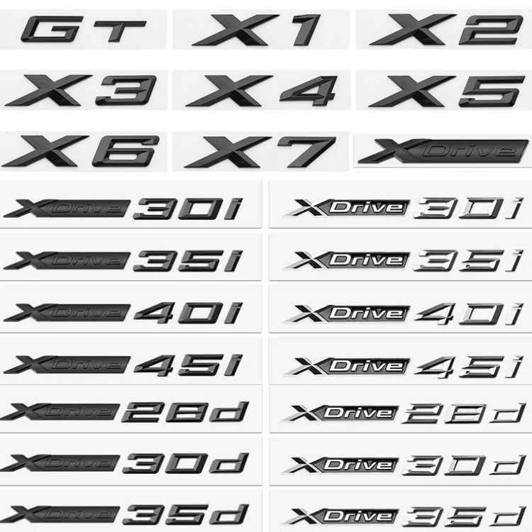 Logo Xdrive BMW X1 X2 X3 X4 X5 X6 X7 - vue de face - Becquet Voiture