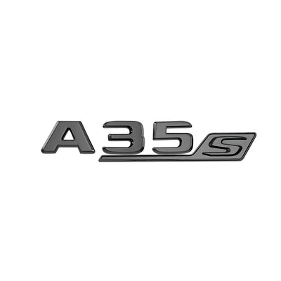 Logos Badges de Coffre Noir Mercedes A45 A45s A35 AMG - packshot studio - Becquet Voiture