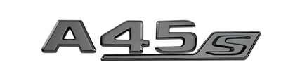 Logos Badges de Coffre Noir Mercedes A45 A45s A35 AMG - vue de dessus - Becquet Voiture