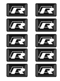 Lot 10 Mini Logos Volkswagen R Noir - vue de face - Becquet Voiture