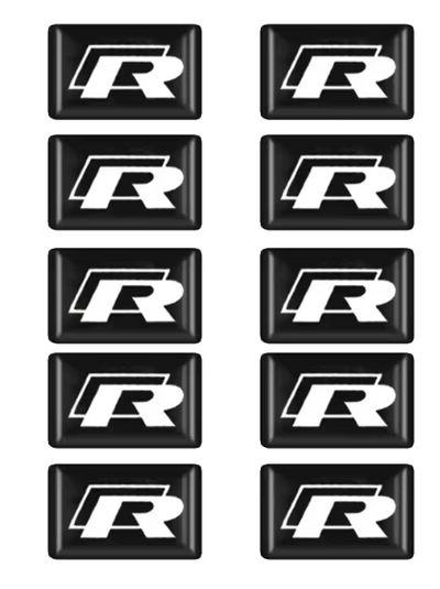 Lot 10 Mini Logos Volkswagen R Noir - vue de face - Becquet Voiture