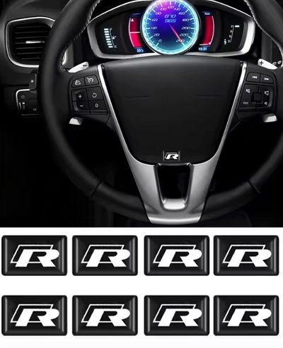 Lot 10 Mini Logos Volkswagen R Noir - vue de profil - Becquet Voiture