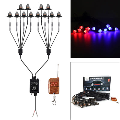 Lot 12 Feux Clignotants LED Calandre Tête de Balle - vue arrière - Becquet Voiture