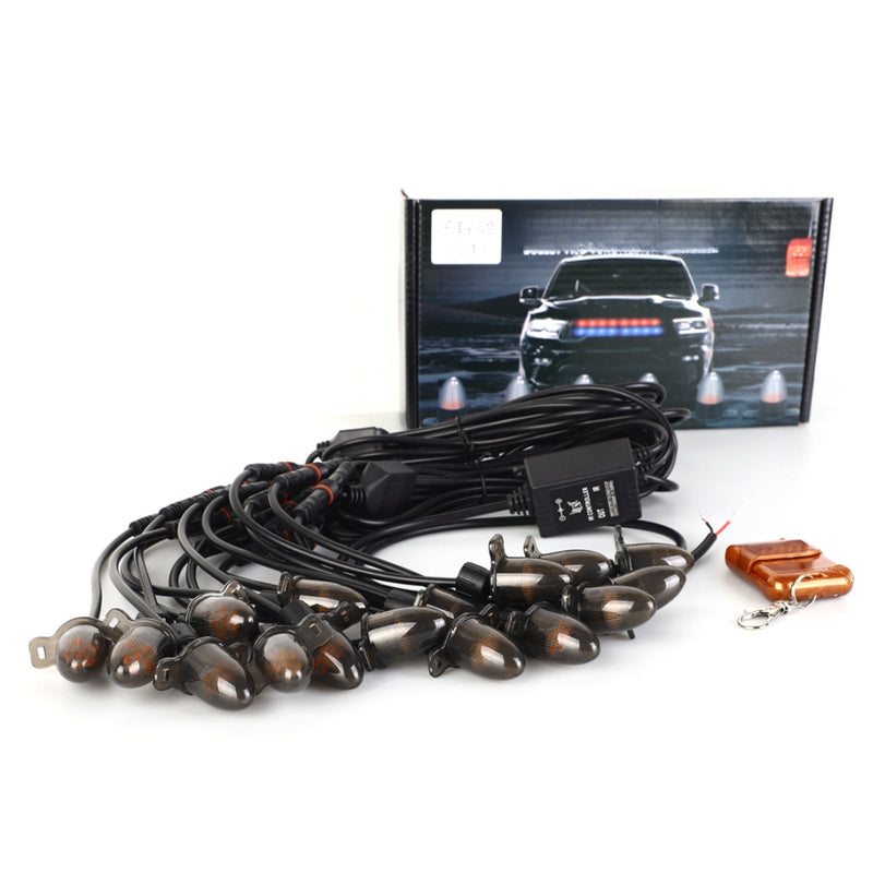 Lot 16 Feux Clignotants LED Calandre Style Balle - vue de face - Becquet Voiture