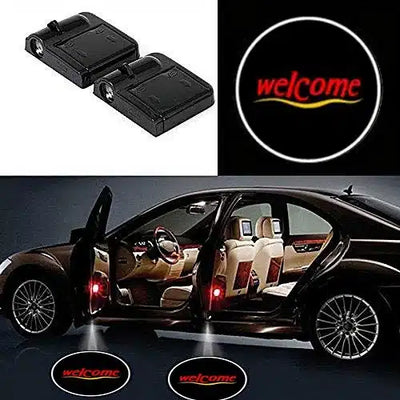 Lot 2 Projecteurs de Porte LED Voiture - Logo de Bienvenue - vue de face - Becquet Voiture