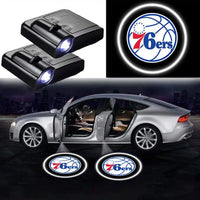 Lot 2 Projecteurs LED de Porte Philadelphia 76ers pour Voiture - vue de face - Becquet Voiture