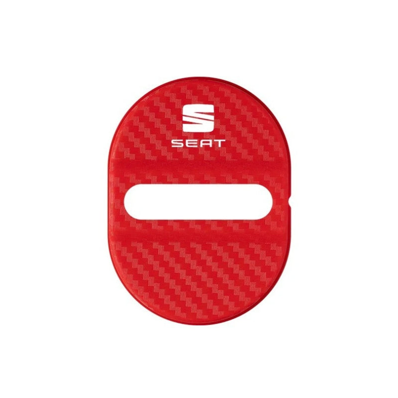 Lot 4 Caches Serrures Porte SEAT FR Logo - détail du montage - Becquet Voiture
