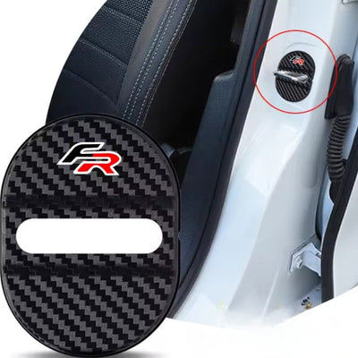 Lot 4 Caches Serrures Porte SEAT FR Logo - vue de profil - Becquet Voiture