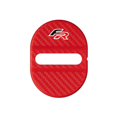 Lot 4 Caches Serrures Porte SEAT FR Logo - vue de trois-quarts - Becquet Voiture