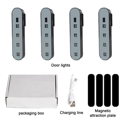 Lot 4 Feux Sécurité Portière LED Clignotants Détection - vue arrière - Becquet Voiture