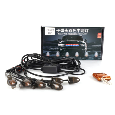 Lot 6 Feux Clignotants LED Calandre Style Tête - vue de face - Becquet Voiture