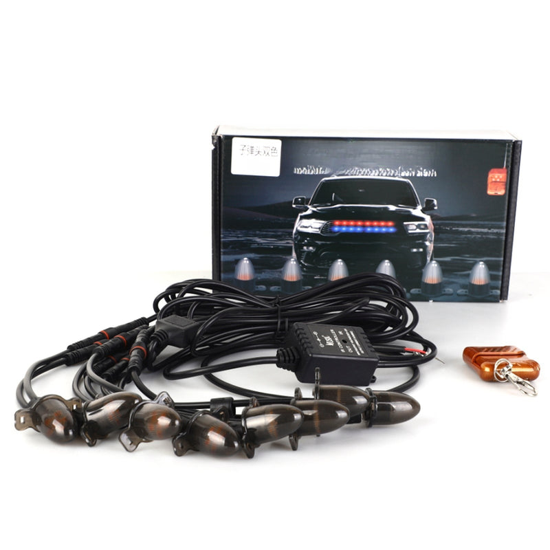 Lot 8 Feux Clignotants LED Calandre Tête de Balle - vue de face - Becquet Voiture
