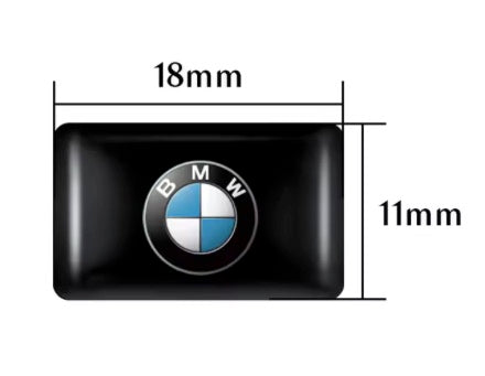 Lot de 4 Mini Logos BMW 11x18mm - vue de face - Becquet Voiture