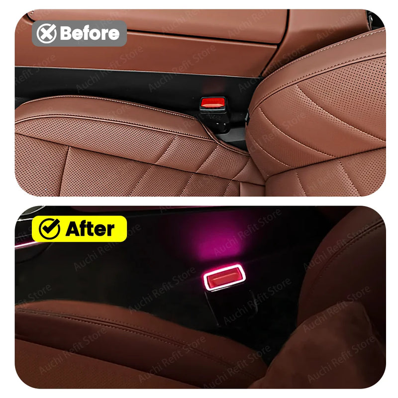 Lumière Ambiance Ceinture Sécurité BMW - vue de profil - Becquet Voiture
