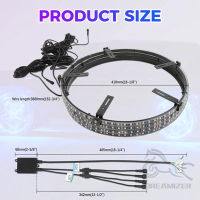 Lumière de Moyeu LED Étanche pour Roue 15,5 Pouces - packshot studio - Becquet Voiture