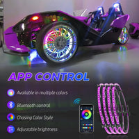 Lumière de Moyeu LED Étanche pour Roue 15,5 Pouces - vue de profil - Becquet Voiture