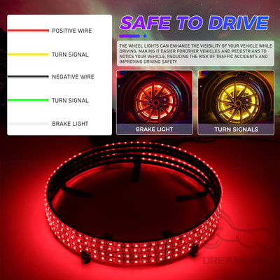 Lumière de Moyeu LED Étanche pour Roue 15,5 Pouces - vue de trois-quarts - Becquet Voiture