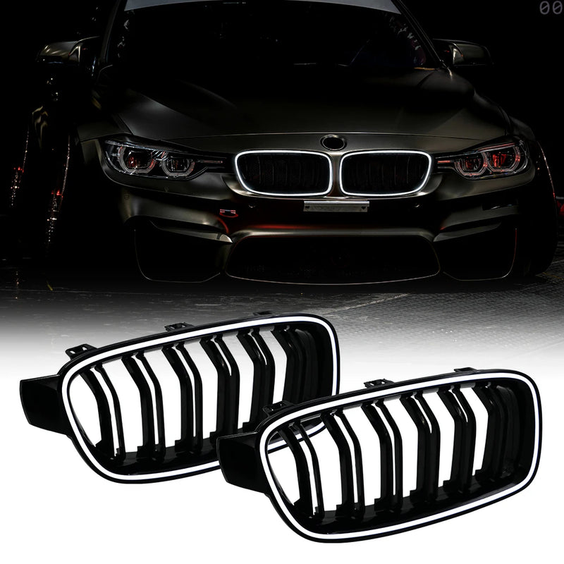 Lumière LED Calandre BMW Série 3 F30 2013-2018 M Performance - installé sur véhicule - Becquet Voiture