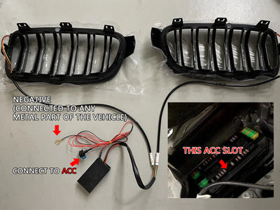 Lumière LED Calandre BMW Série 3 F30 2013-2018 M Performance - vue arrière - Becquet Voiture