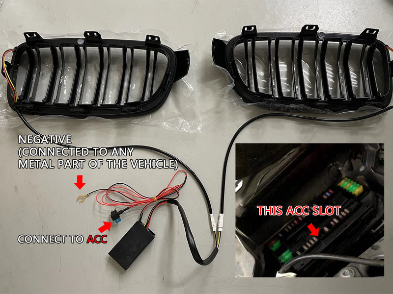 Lumière LED Calandre BMW Série 3 F30 2013-2018 M Performance - vue arrière - Becquet Voiture