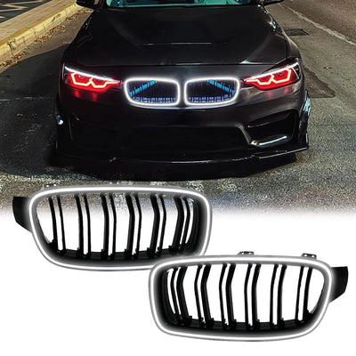 Lumière LED Calandre BMW Série 3 F30 2013-2018 M Performance - vue de face - Becquet Voiture