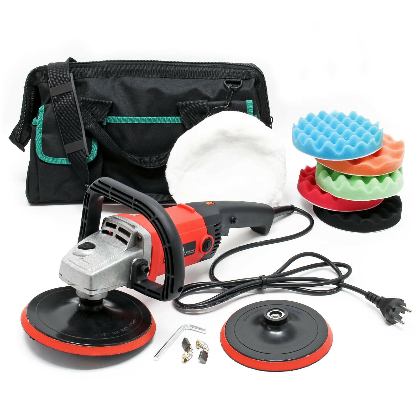 Machine Polir Ponceuse 1200W 180mm - vue de face - Becquet Voiture