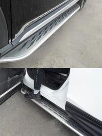 Silver Aluminum Running Boards Audi Q5 2009-2017 (Pair) - three-quarter view - Becquet Voiture