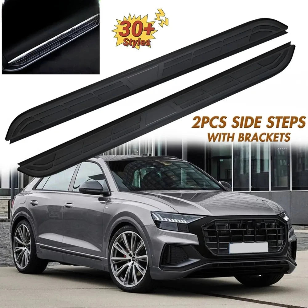 Marchepieds Aluminium Audi Q8 2021-2025 - vue de face - Becquet Voiture