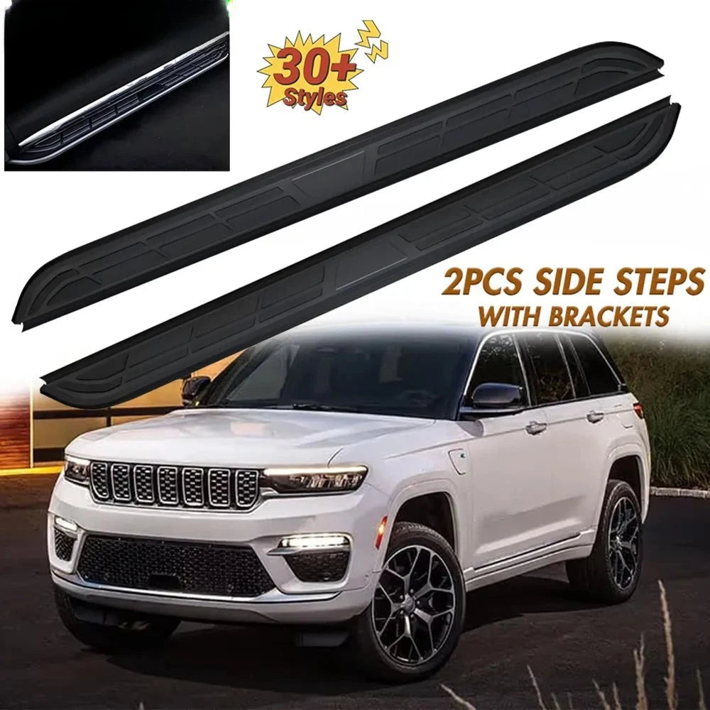 Marchepieds Aluminium Jeep Grand Cherokee 2022-2025 - vue de face - Becquet Voiture