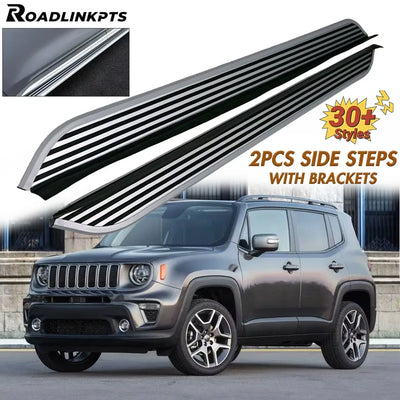Marchepieds Aluminium Jeep Renegade 2015-2023 - vue de face - Becquet Voiture