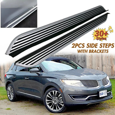 Marchepieds Aluminium Lincoln MKX 2016-2018 (Paire) - vue de face - Becquet Voiture