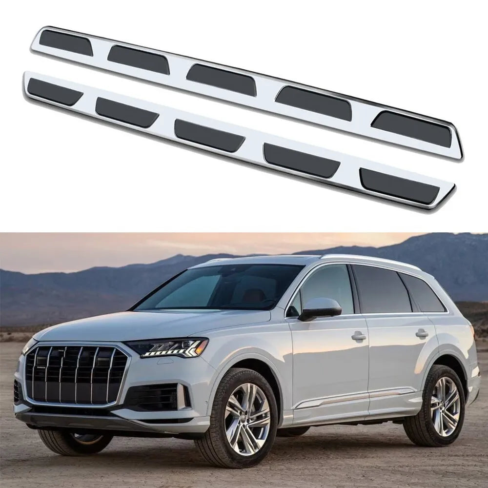 Marchepieds Latéraux Aluminium Audi Q7 2016-2025 - vue de face - Becquet Voiture