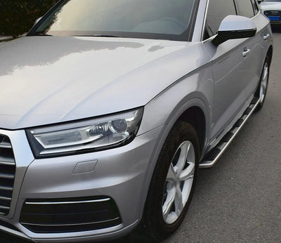 Marchepieds Latéraux Aluminium Audi Q7 2016-2025 - vue de trois-quarts - Becquet Voiture