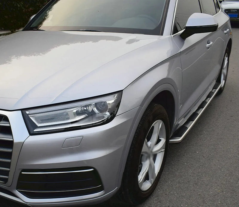 Aluminum Side Steps for Audi Q7 2016-2025 - three-quarter view - Becquet Voiture