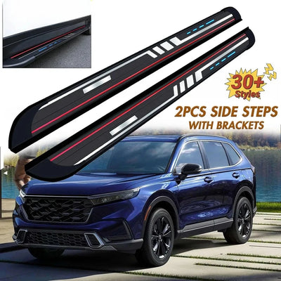 Marchepieds Latéraux Aluminium Honda CR-V 2023-2025 (réf. 2) - vue de face - Becquet Voiture