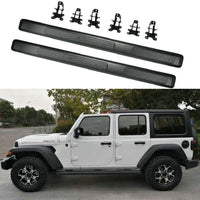 Marchepieds Latéraux Aluminium Jeep Wrangler JL 2018-2025 - vue de face - Becquet Voiture