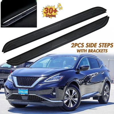 Marchepieds Latéraux Aluminium Larges Nissan Murano 2015-2024 - vue de face - Becquet Voiture