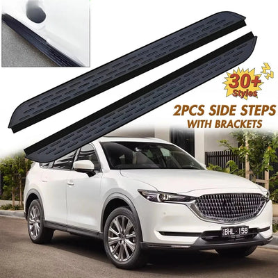 Marchepieds Latéraux Aluminium Mazda CX-8 2017-2024 - vue de face - Becquet Voiture