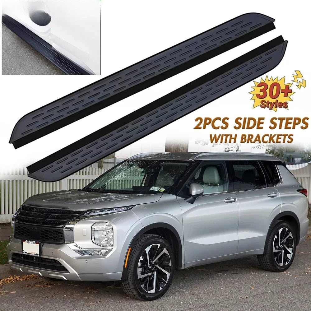 Marchepieds Latéraux Aluminium Mitsubishi Outlander 2022-2025 - vue de face - Becquet Voiture
