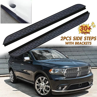 Marchepieds Latéraux Aluminium Noir Dodge Durango 2018-2025 - vue de face - Becquet Voiture