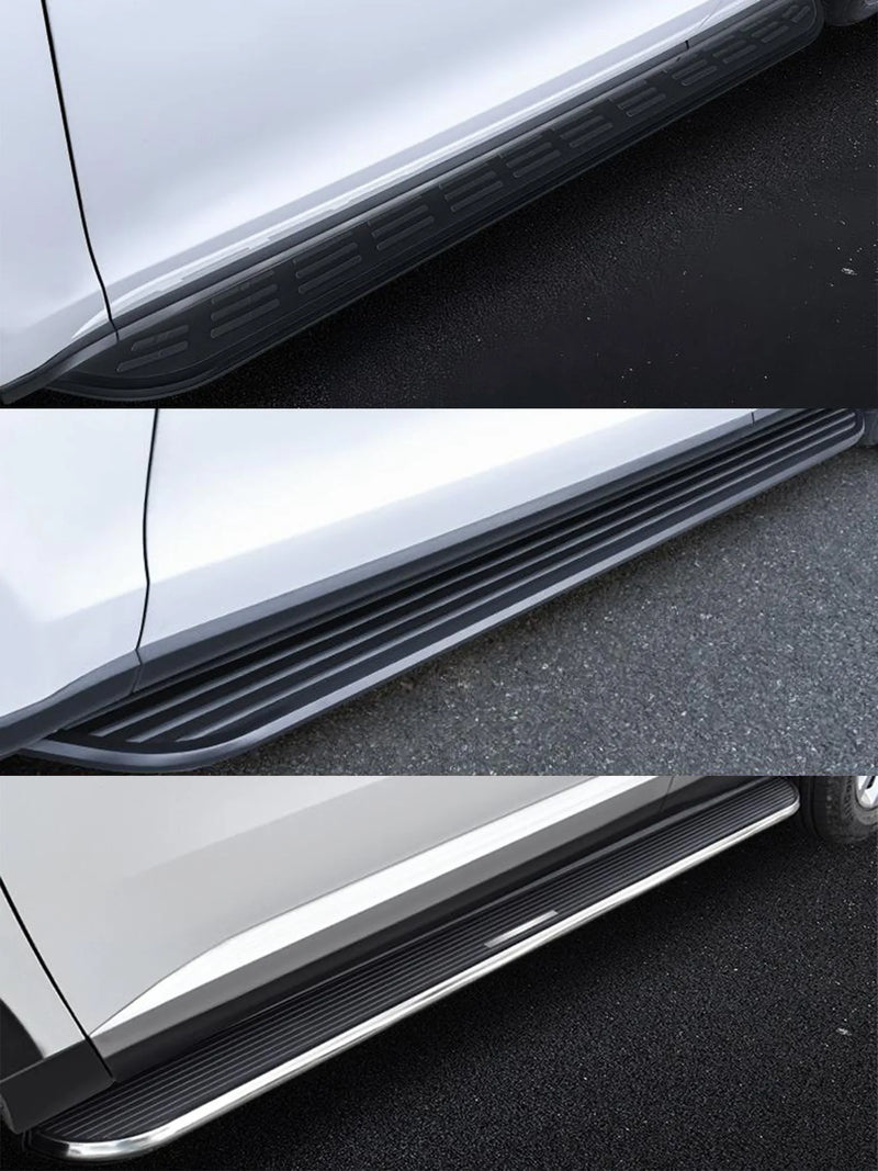 Marchepieds Latéraux Aluminium Noir Toyota RAV4 2019-2023 - vue de trois-quarts - Becquet Voiture